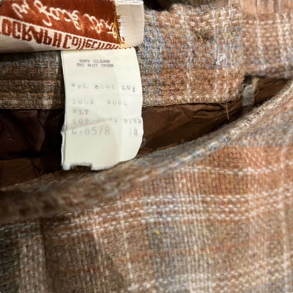 Vtg 1960s Jack Winter Womens School Girl Plaid Two Piece Blazer Skirt Suit S/M - Picture 5 of 15